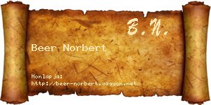 Beer Norbert névjegykártya